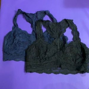 Navy Blue and Black Bralette Set